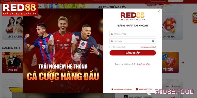 Đăng nhập chơi Tài Xỉu Red88